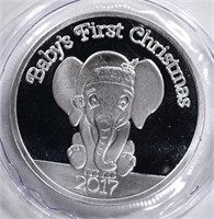 BABY’S FIRST CHRISTMAS 1-OUNCE .999 SILVER ROUND