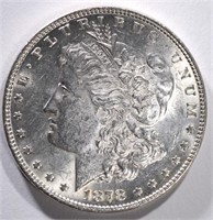 1878 7F MORGAN DOLLAR CH BU + WHITE