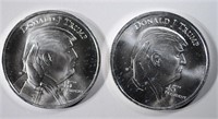 2-DONALD TRUMP ONE OUNCE .999 SILVER ROUNDS