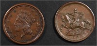 2-CIVIL WAR TOKENS: UNION FOREVER & OUR NAVY