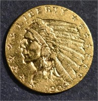 1909 $2.50 GOLD INDIAN, BU