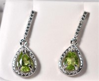 PERIDOT EARRINGS with DIAMOND ACCENTS