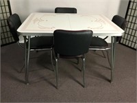 Retro Louisville Chrome Kitchen Table & 4 Chairs.
