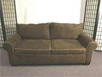 Hickory Springs Mfg. Brown Micro Sued Sleeper Sofa