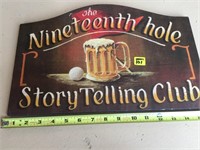 19th Hole Storytelling Club bar/gameroom Sign