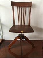 1800's Swivel Rotating Wooden Desk Chair