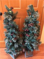 2 Pre lit Christmas trees (3ft)