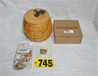 2001 Longaberger Pumpkin Patch basket w/ lid (NOS)