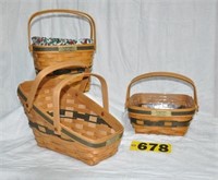 (3) Longaberger Christmas Collection baskets incl.