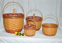 (4) Longaberger "Pumpkin" baskets incl.