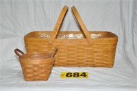 (2) Longaberger baskets incl. 1996 Large Gathering