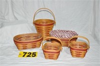 (5) Longaberger baskets incl. 1994 Bee Mine,