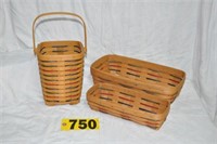 (3) Longaberger Woven Traditions baskets incl