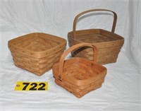 (3) Longaberger baskets incl. 1985 medium berry,