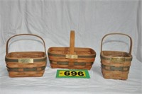 (3) Longaberger Christmas Collection baskets incl