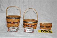 (3) Longaberger baskets incl 1993 Inaugural,