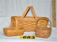 (3) Longaberger baskets incl. 1995 Small Gathering