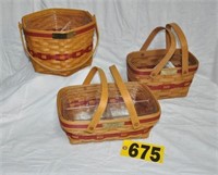 (3) Longaberger  Christmas Collection baskets incl