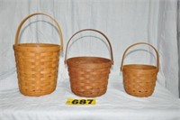 (3) Longaberger Fruit baskets incl.
