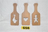(3) Longaberger small wooden paddles incl.