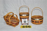 Set of (3) Longaberger baskets incl.