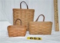 (3) Longaberger Key Baskets incl.