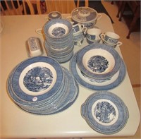 Blue dinner ware including Royal "Currier &