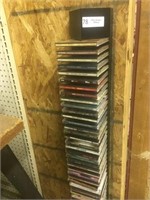 Lot of 60+ CD's w/Rack - Rock, Country, Pop