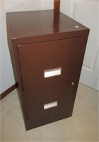 Steel two drawer filing cabinet with various file