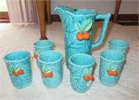 Napco 1962 pitcher and (6) Cups. Pitcher measures