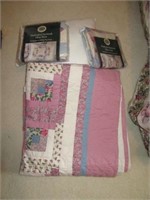 Hand crafted pillow and quilt shams. Quilt