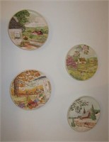 Set of (4) Four seasons Byron Molds ceramic wall