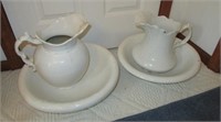 (2) Vintage washbowl and pitcher sets including