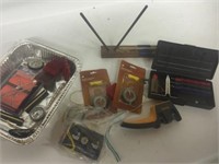 Lot of Knife Sharpening Stones & Compasses