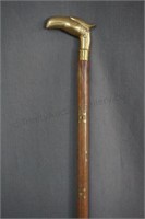 Vintage Brass Eagle Head and Inlayed Walking Cane