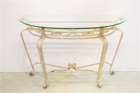 Mid-Century Modern Wrought Iron Console Table