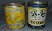 Lot of Two Five Pound Coffee Tins.