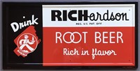 Tin Litho Richardson Root Beer Advertising Sign