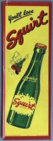 Squirt Soda, Self Framed Tin Advertising Sign