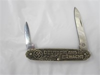 WW II GERMAN DEUTSCHLAND ERWACHT POCKET KNIFE