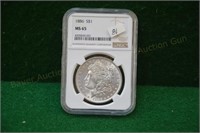 1886 Morgan Silver Dollar  slab MS65