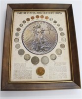 United States 20th Century Coins Mounted & Framed