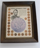 Lincoln Memorial Coins Mounted & Framed