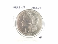 1921-D MORGAN SILVER DOLLAR COIN
