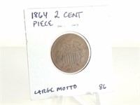 1864 2 CENT PIECE LARGE MOTTO