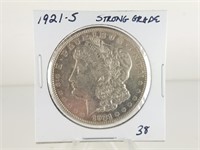 1921-S MORGAN SILVER DOLLAR COIN