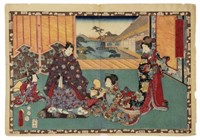 UTAGAWA TOYOKUNI (1786-1865) MAGIC LANTERN SLIDES