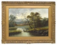 LARGE 19TH C. FRAMED OIL ON CANVAS PAINTING