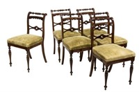 (6) ITALIAN CARVED OAK SIDE CHAIRS, VASE-AND-RING
