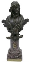 LARGE A PANDIANO (1883-1928) BRONZE BUST, NAPOLEAN